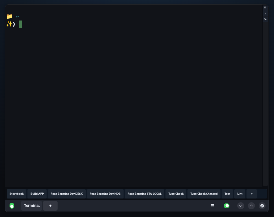 ShellBar terminal with multiple tabs